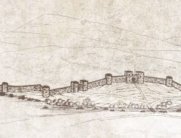 Perspective representation of Kastoria's fortification wall (Diateichisma)